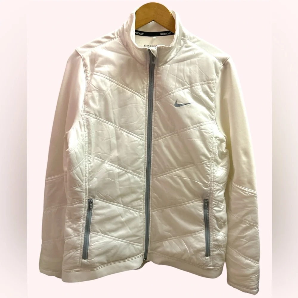 Nike Women’s Quilted Golf Jacket White Large - Picture 1 of 7